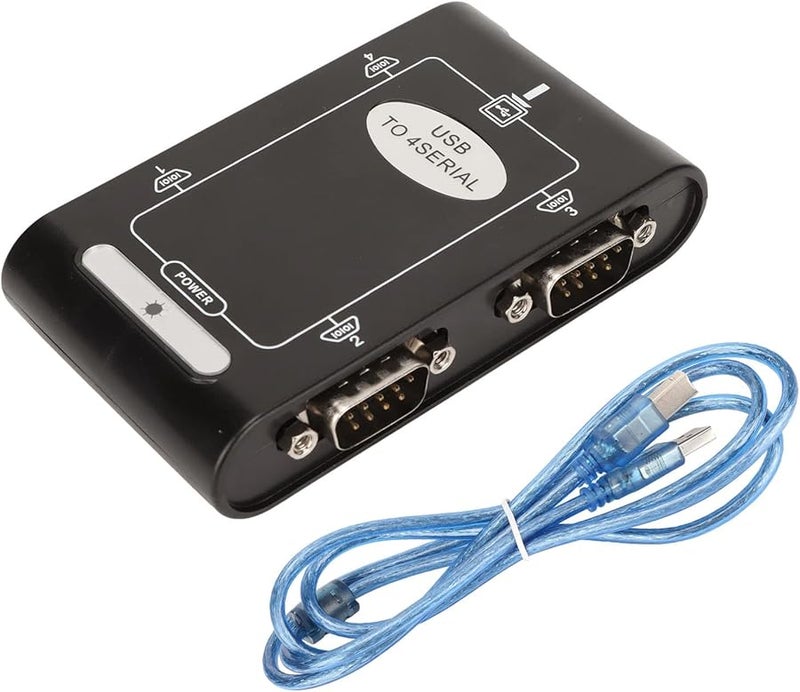 4 Port USB to RS232 Serial Adapter Hub with COM Port Retention Plug and Play for Windows 10 8 7 - Image 1