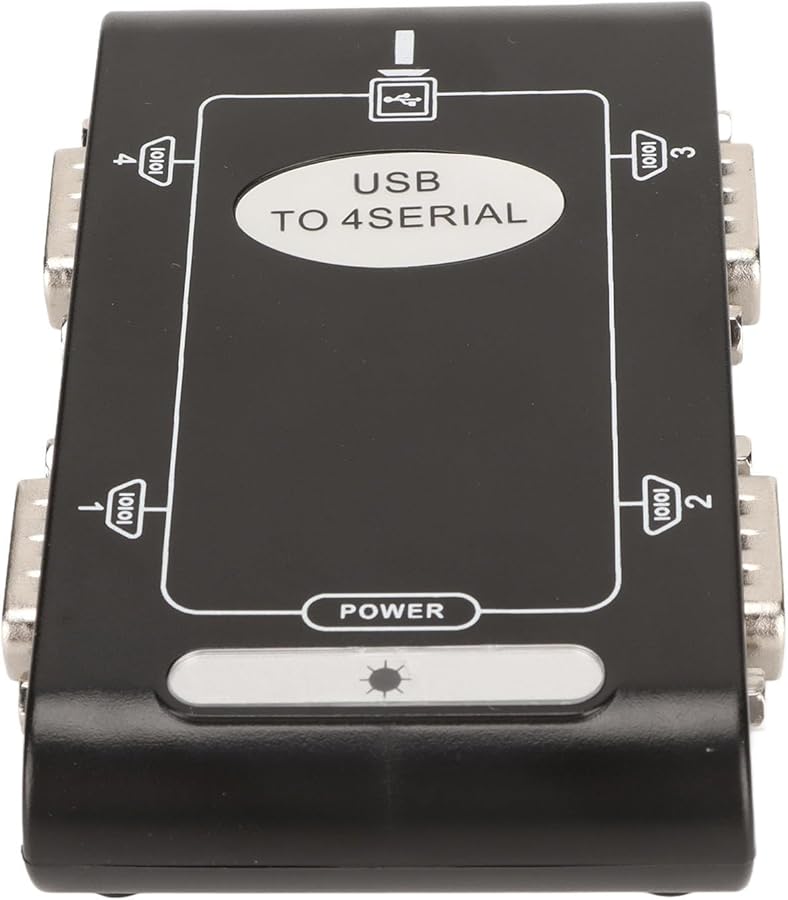 4 Port USB to RS232 Serial Adapter Hub with COM Port Retention Plug and Play for Windows 10 8 7 - Image 2