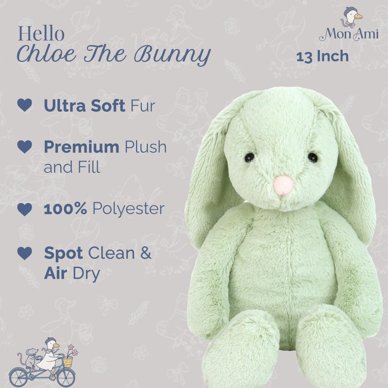 MON AMI Chloe The Bunny 13-Inch Stuffed Rabbit for Boys & Girls | Soft Bunny Plush Toy | Easter Snuggle Companion | Nursery DÃ©cor | Gift for All Ages - Image 2