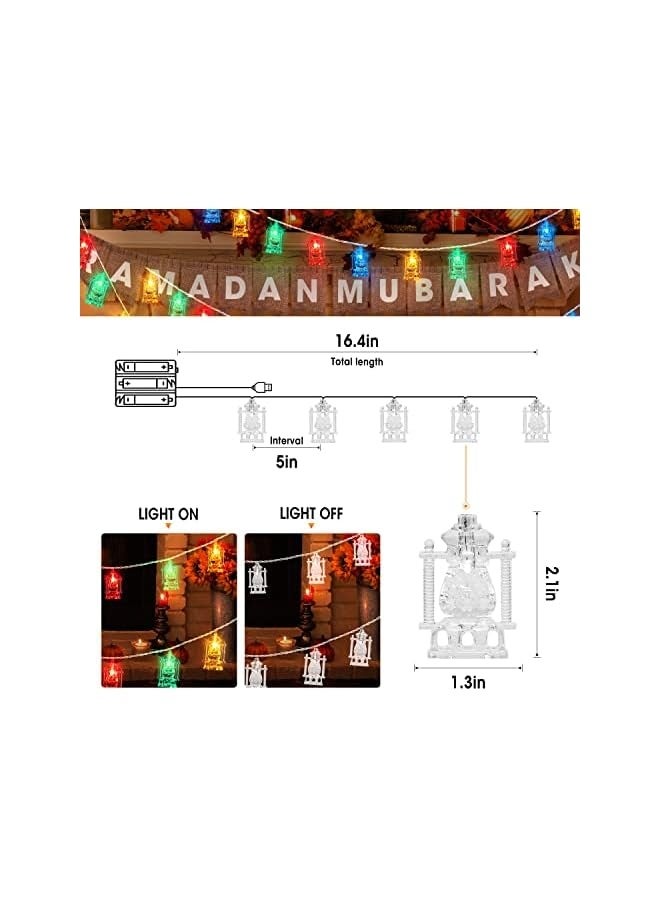 NIBEMINENT 19.7Ft 40LED Ramadan Lantern String Lights, Ramadan Decorations for Home, Outdoor, USB and Battery Powered, Perfect for Eid Al-Fitr & Mubarak Celebration(Multicolor)  - Image 2