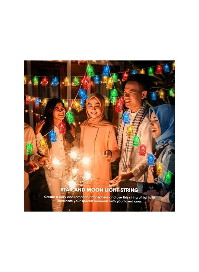NIBEMINENT 19.7Ft 40LED Ramadan Lantern String Lights, Ramadan Decorations for Home, Outdoor, USB and Battery Powered, Perfect for Eid Al-Fitr & Mubarak Celebration(Multicolor)  - Image 4