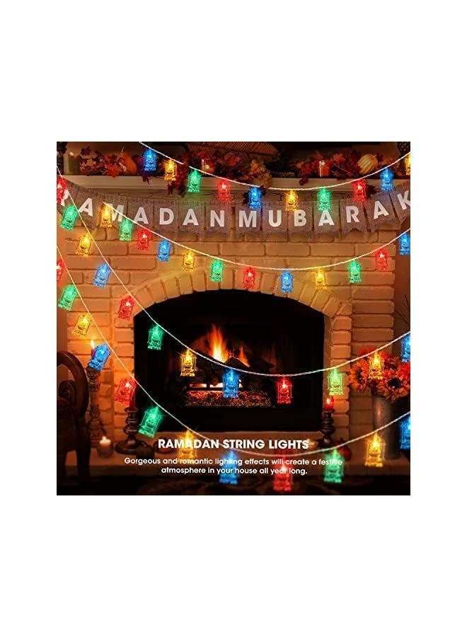 NIBEMINENT 19.7Ft 40LED Ramadan Lantern String Lights, Ramadan Decorations for Home, Outdoor, USB and Battery Powered, Perfect for Eid Al-Fitr & Mubarak Celebration(Multicolor)  - Image 3