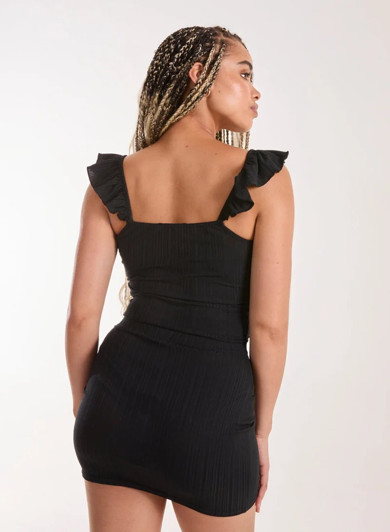 Pink Vanilla  Frill Strap and Trim Crop Top for Women | Best Price UAE