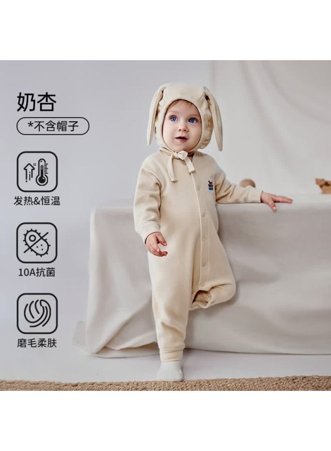 Ouyun Baby Romper Warm Bodysuit Spring Autumn Ginger Close-fitting Jumpsuit Milk Apricot 59cm