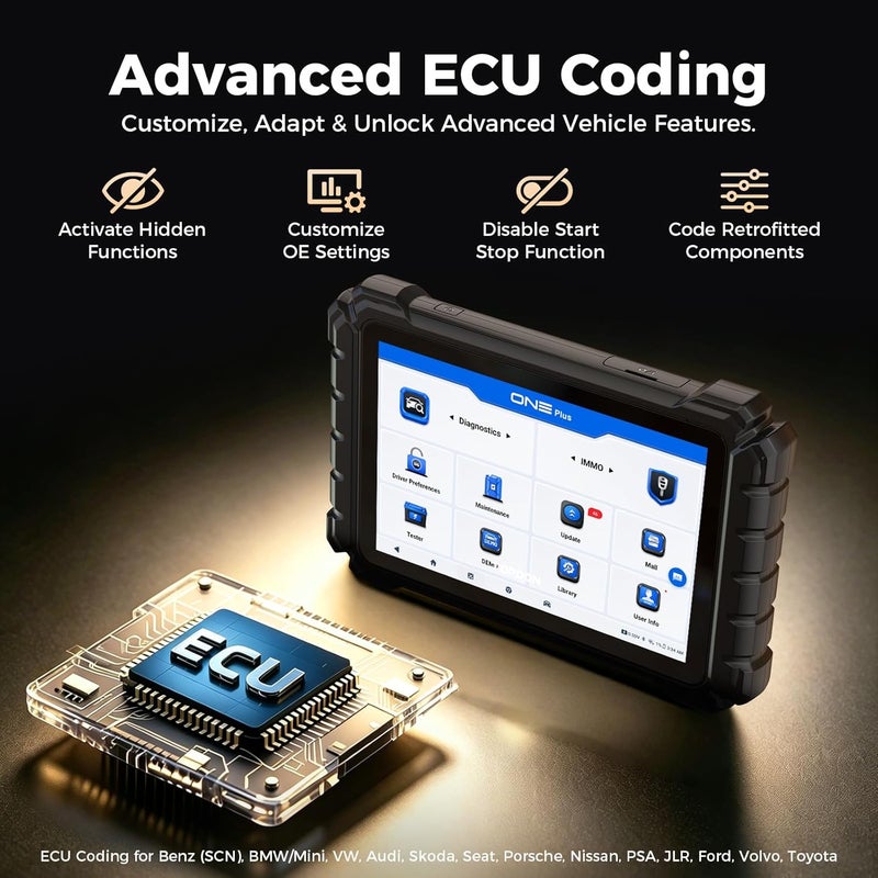 TOPDON ONE Plus Professional Automotive Diagnostic Scanner, ECU Programming, J2534 Pass-Thru, CAN-FD DoIP, 50+ Service Functions, Topology Mapping, IMMO, Android 12, 10.1 Inch Display - Image 3