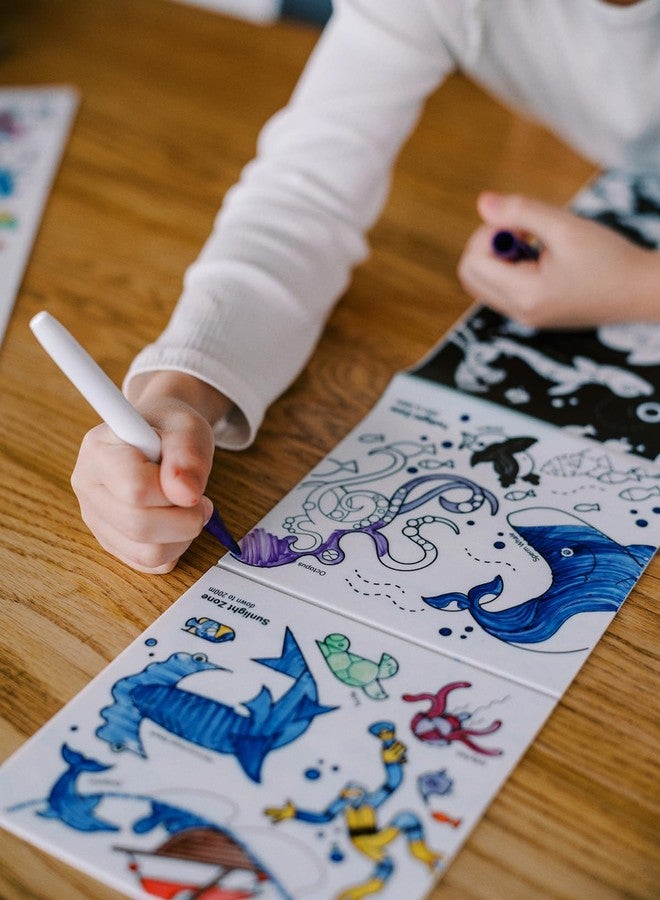 HeyDoodle Tales Foldout Book - Reusable Silicone Coloring Books for Kids Ages 3-7 with Flip Pages & Educational Themes - Coloring Kit Includes 12 Markers & Keepsake Box - Image 4