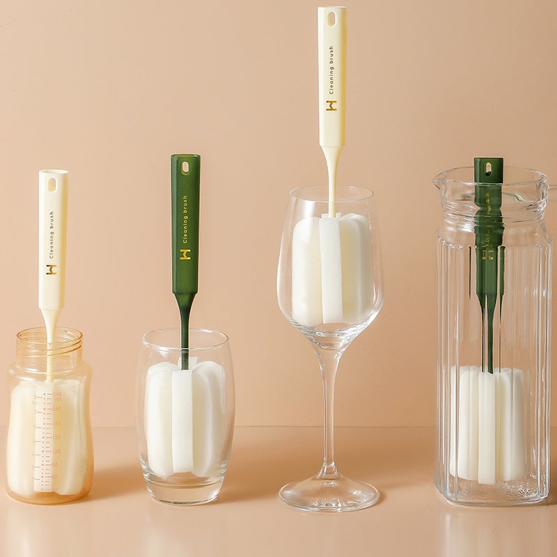 Long Handle Sponge Bottle Brush, Multi-purpose Kitchen Cleaning Tool - Image 1
