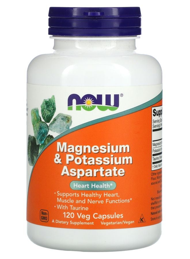 now Magnesium & Potassium Aspartate 120 Veg Capsules