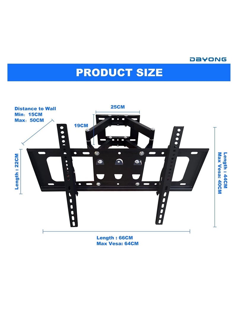 Full Motion TV Wall Mount for Most 32-70 inch TVs,Dual Articulating Arms Swivel and Tilt for LED LCD Flat & Curved TV TV Wall Mount Bracket Holds up to 30kg ​Max VESA 600x400mm - Image 2