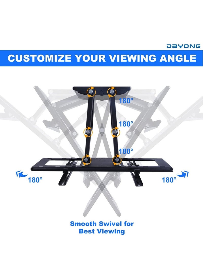 Full Motion TV Wall Mount for Most 32-70 inch TVs,Dual Articulating Arms Swivel and Tilt for LED LCD Flat & Curved TV TV Wall Mount Bracket Holds up to 30kg ​Max VESA 600x400mm - Image 4