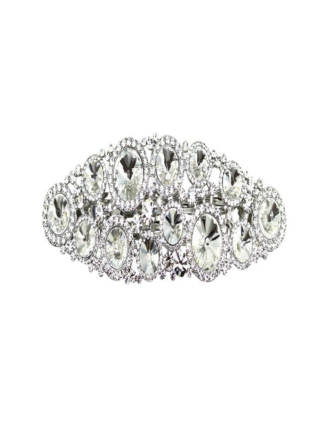 Faship Gorgeous Clear Premium Rhinestone Crystal Hair Barrette Clip - Image 1