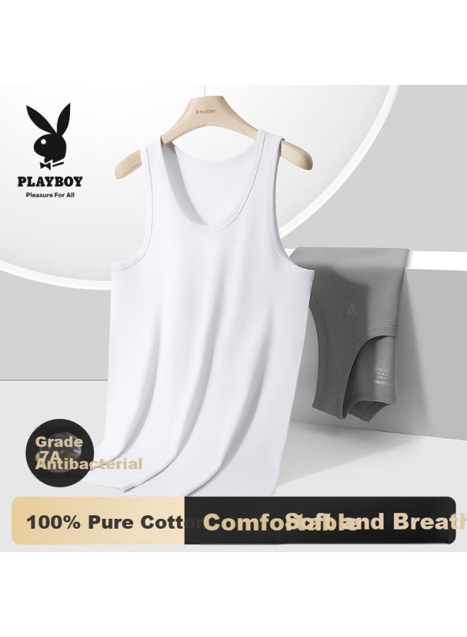 Playboy Men's Plus Size High Elasticity Sports Vest In Pure Cotton, Moisture-wicking And Breathable, Pack Of 2 - Image 3