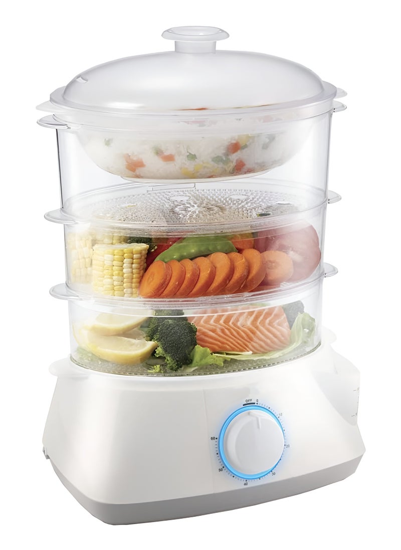 Generic Electric Food Dehydrator and Steamer – 3 Stackable Baskets, 8.5L Capacity, BPA-Free, 360° Airflow System, 60-Min Timer with Auto Shut-Off, Removable Drip Tray, Adjustable Temperature Control  - Image 4