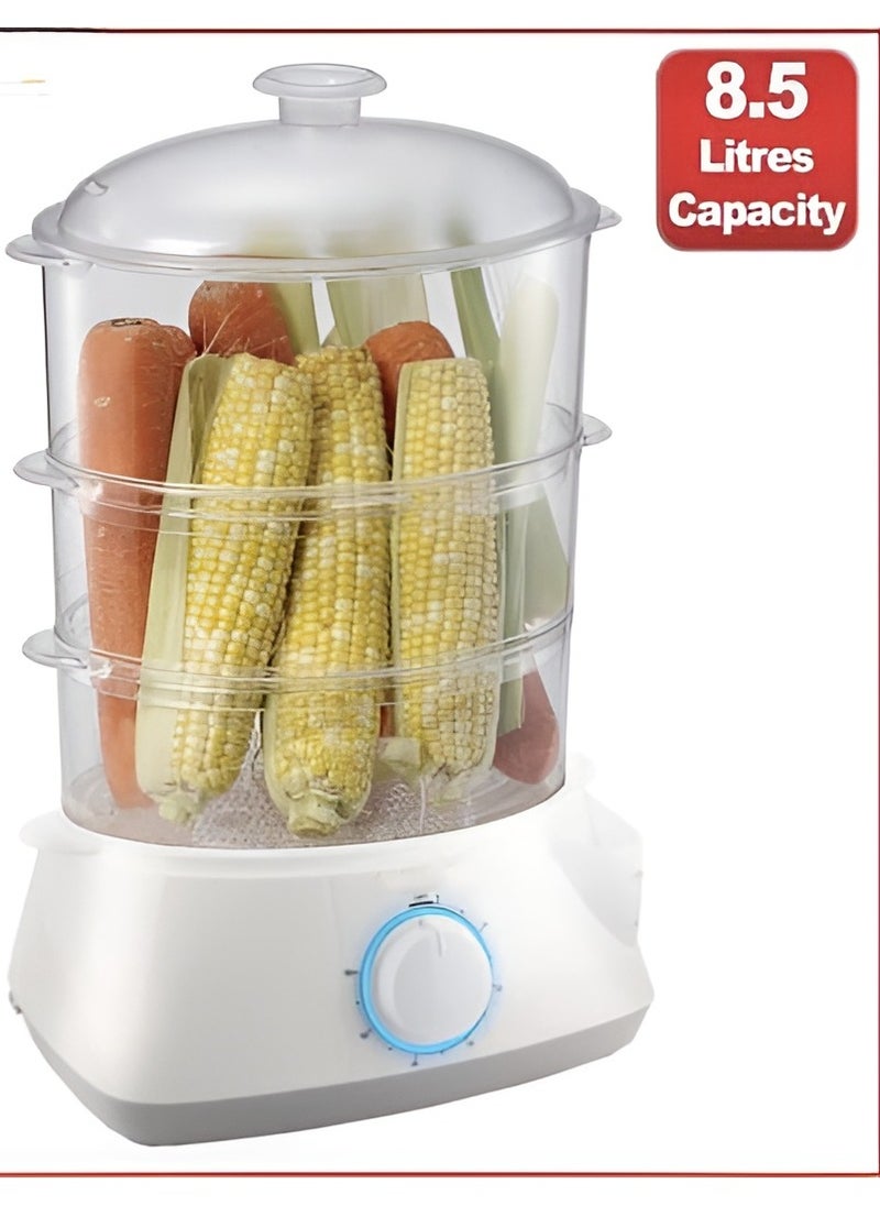 Generic Electric Food Dehydrator and Steamer – 3 Stackable Baskets, 8.5L Capacity, BPA-Free, 360° Airflow System, 60-Min Timer with Auto Shut-Off, Removable Drip Tray, Adjustable Temperature Control  - Image 1