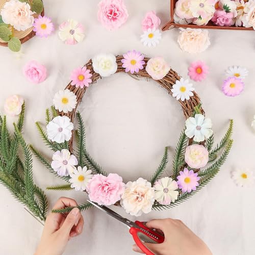 ATTGREAT 310Pcs Fake Flower Heads Mini Artificial Flower Bulk Silk Flowers for Decoration Small Faux Flower Heads Fabric Daisy Buds Floral for Crafts DIY Wedding Party Baby Shower Home Decor (Light Colors) - Image 4