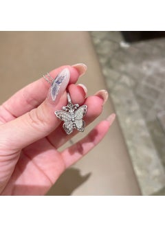 Elegant Palace Butterfly Diamond Choker Silver diamond double layer coral butterfly necklace