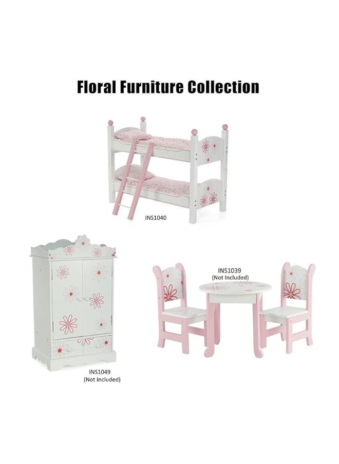 Emily Rose - Emily Rose Doll Bunk Bed, 18 Inch Doll Furniture Mini Baby Doll Stackable Bed, Wooden Doll Accessories Bunkbed Furniture Set, 18" Doll Bedding Toy Playsets - Compatible with 18" American Girl Dolls - Image 1