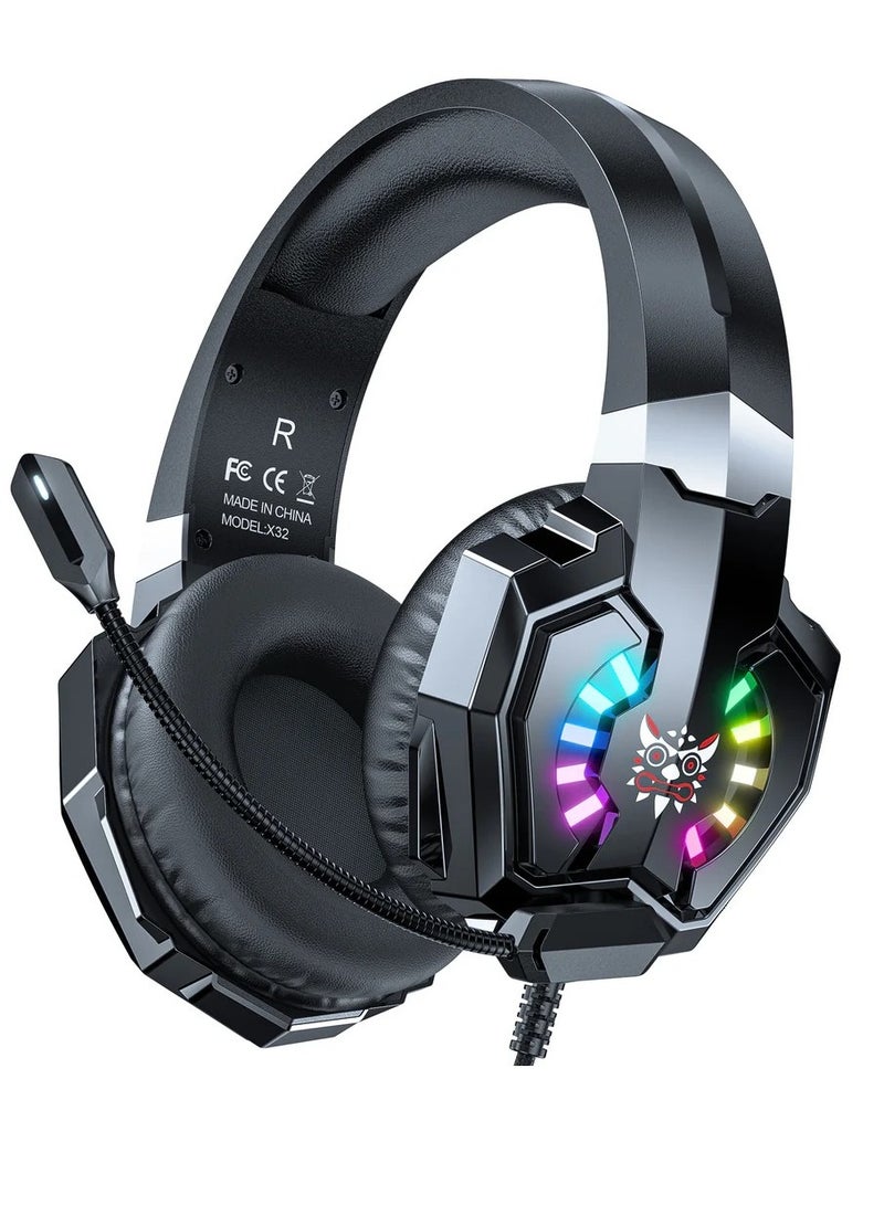 أونيكوما سماعة رأس سلكية للألعاب X32 فوق الأذن مزودة بميكروفون - Image 1