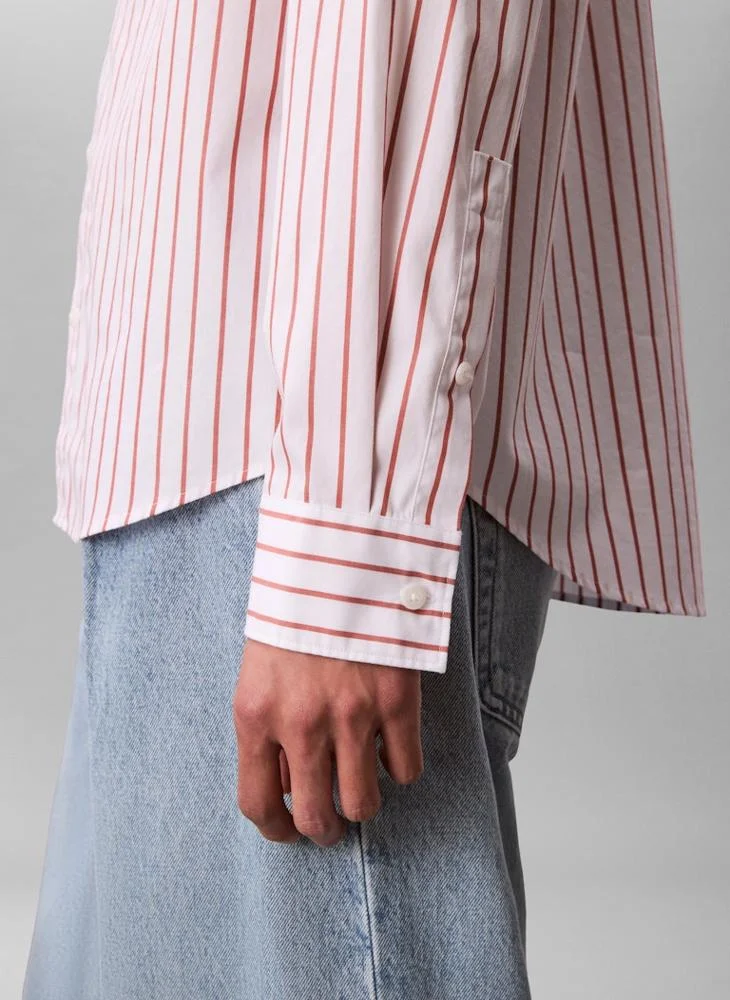 CALVIN KLEIN  Cotton Poplin Striped Shirt for Men | Best Price UAE