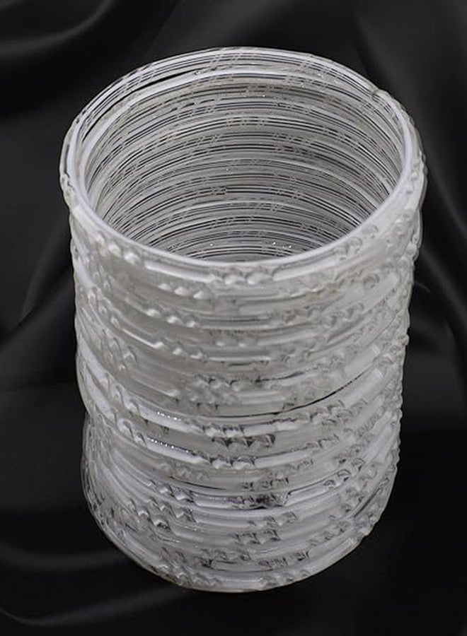 BANGLESKART Plain Glass Beautiful Transparency Design Glass Bangle/Kanch Chudi Set for Women and Girls (White, 2.2) - Image 2