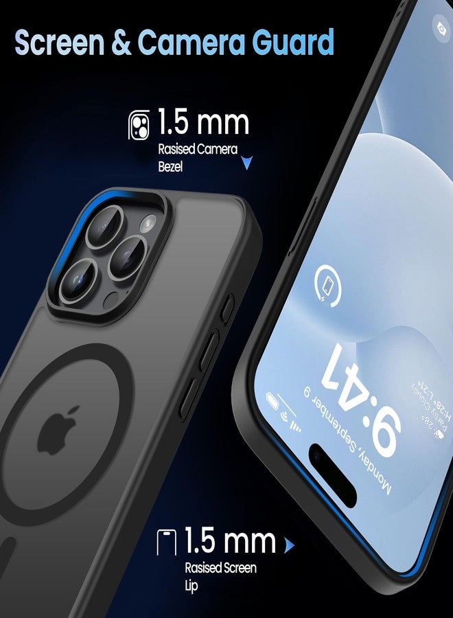 CACOE Magnetic Case for iPhone 15 Pro 2023 6.1 inch-Compatible with MagSafe & Magnetic Car Phone Mount,Anti-Fingerprint TPU Thin Phone Cases Cover Protective Shockproof (Matte Black), PGIP15P+BMAC - Image 4
