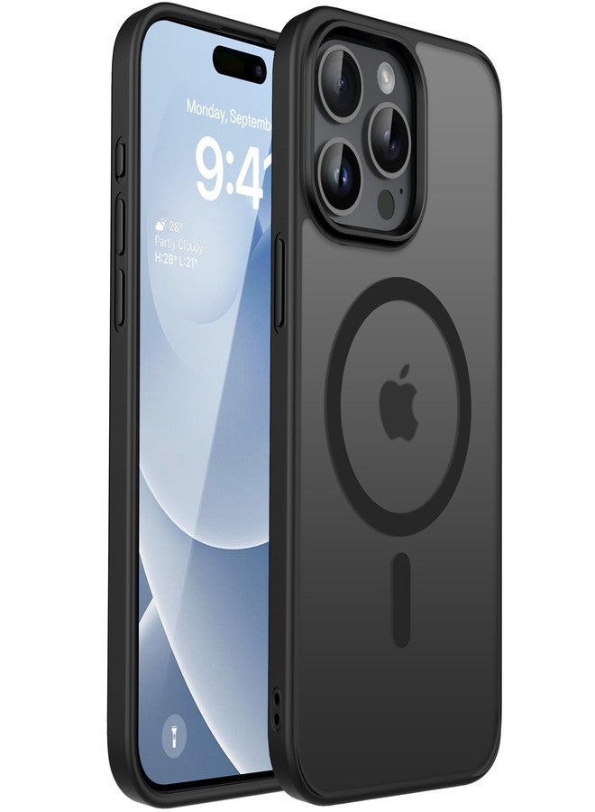 CACOE Magnetic Case for iPhone 15 Pro 2023 6.1 inch-Compatible with MagSafe & Magnetic Car Phone Mount,Anti-Fingerprint TPU Thin Phone Cases Cover Protective Shockproof (Matte Black), PGIP15P+BMAC - Image 1