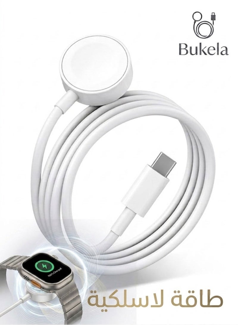 Bukela Fast Charging USB C Watch Charger Cord Compatible for Apple Watch, Magnetic Watch Charging Cable Compatible for Watch Series 9/8/7/Ultra/Ultra2/SE2/6/5/4/3/2/1/SE1, Type C Cord, 1M - Image 1