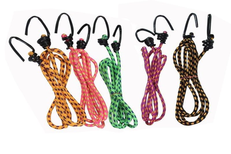 Superior High Strength Stretchable Elastic Rope/Bungee Cord for Hanging Clothes, Tying Behind Bikes etc (Size: 6 ft Assorted Colour Available) Adjust Anywhere with Hook (8) - Image 4