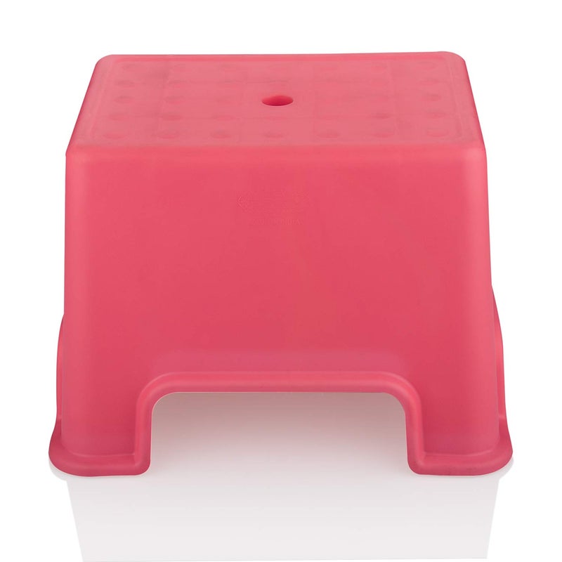 Asian Asian Plastowares - Recto Stool for Bathroom | Multipurpose Stool for Washroom, Home, Kitchen, Office, Kids | Comfort Seating | Plastic Stool | Durable |Anti-Skid Design | Lightweight Stool |Pink  - Image 3