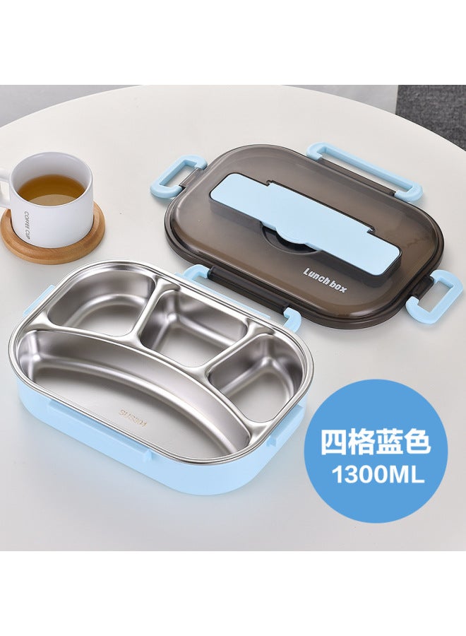 304 Stainless Steel Double-layer Fast Food Lunch Box Compartment Lunch Box Sealed Leak-proof Lunch Box Student Office Worker Lunch Box
