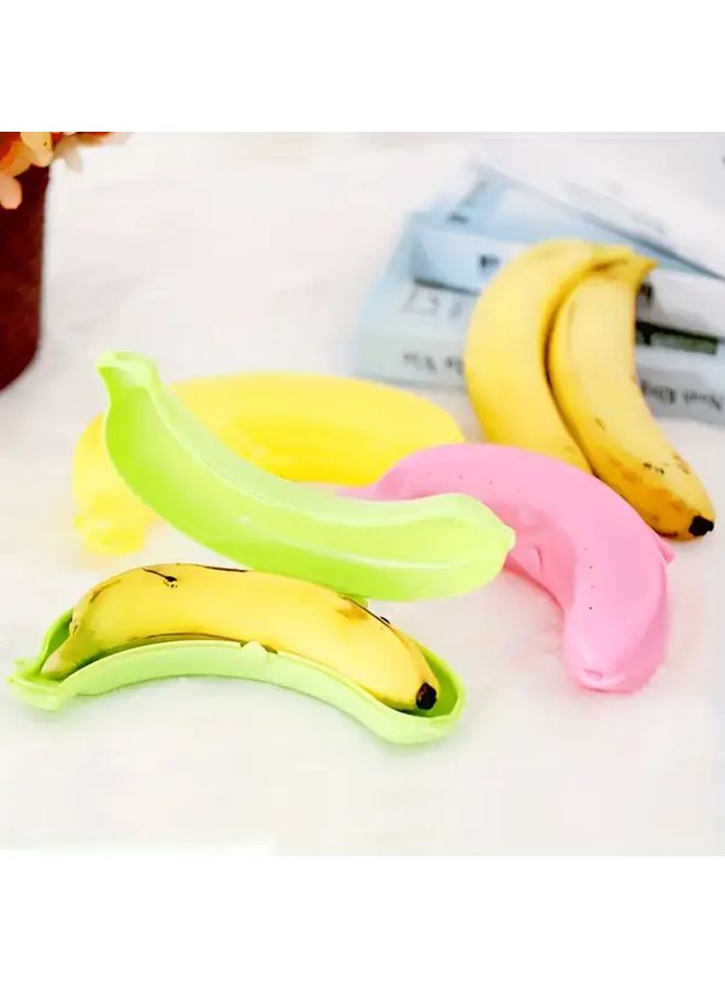 Nordic Pink Banana Protector Container Durable Plastic Food Storage Box For Travel Picnic Camping - Image 1