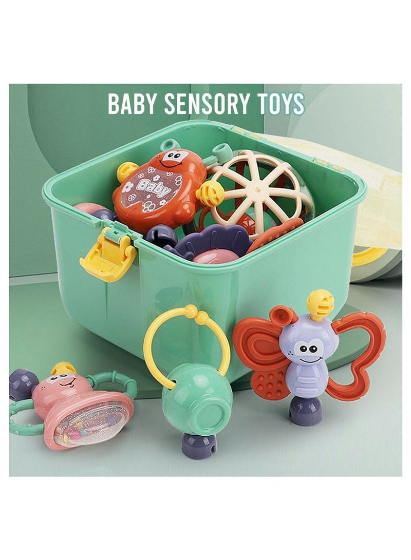 Infant Teether 11-Piece Newborn Teething Toy Set for Infants, BPA-Free Silicone Teethers, Sensory Teethers for Newborns 0–12 Months, Early Learning Hand-Grab Toys with Storage Box - Image 3