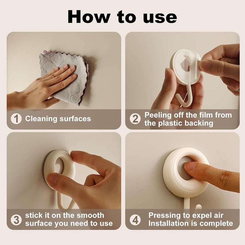 Strong Adhesive Wall Hooks - Heavy Duty Self Adhesive Towel Coat Hat Hook (4 Pcs ) - Image 5