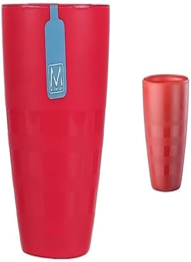 m-design Small cup (fuchsia) - 300ml + M-Design Small Plastic Cup - Microwave, Dishwasher, Food Safe & BPA Free (1, Red) 