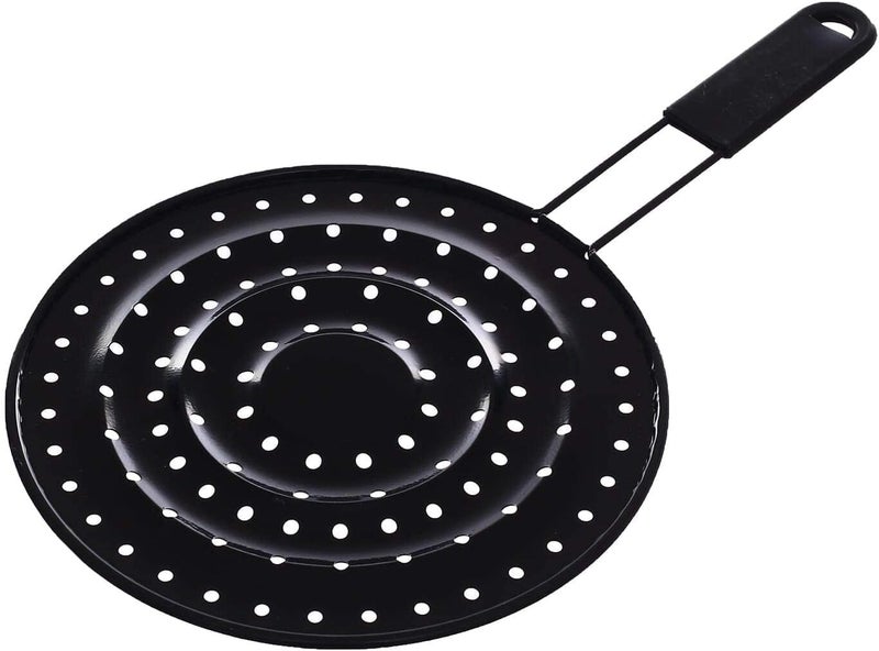 Wood Handle Sewing, Heat Diffuser for Gas and Electric Cooker, Size 21cm Round Heat Diffuser and Safety Ring Stove Adapter Plate