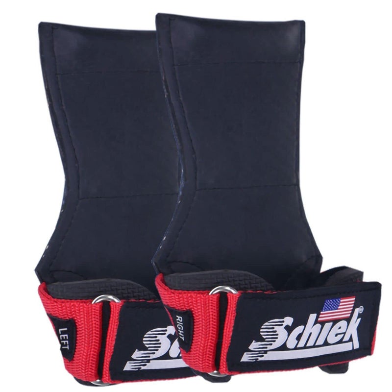 Schiek Sports 1900 Ultimate Hand Grip 9 mm Thick Neoprene Grips for Weight Lifting Ultra Durable Non Slip Secure Grip Red Medium - Image 2