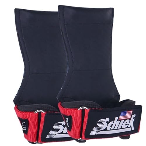 Schiek Sports 1900 Ultimate Hand Grip 9 mm Thick Neoprene Grips for Weight Lifting Ultra Durable Non Slip Secure Grip Red Medium - Image 1