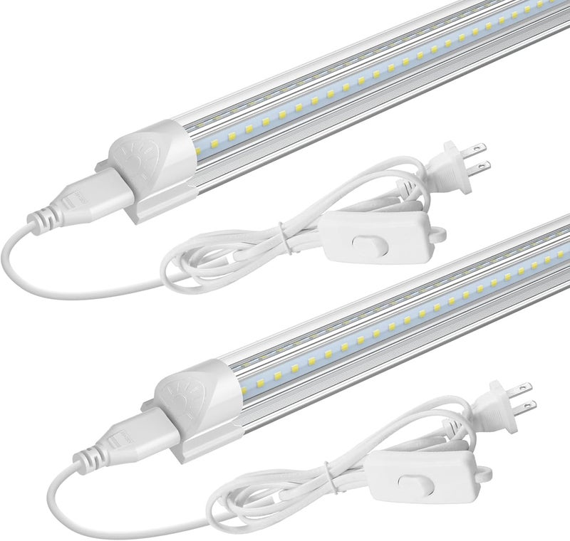 SHOPLED LED Shop Lights 3FT, 30W 4000LM 5000K Daylight White, V Shape Linkable T8 Ceiling Light Fixtures, 3 Foot LED Tube Light for Workshop, Workbench, ETL Listed, 2 Pack - Image 1