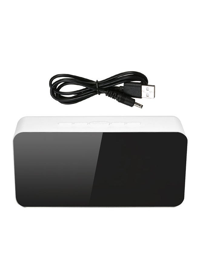 NIBEMINENT Digital Colorful LED Mirror Alarm Clock White  - Image 1