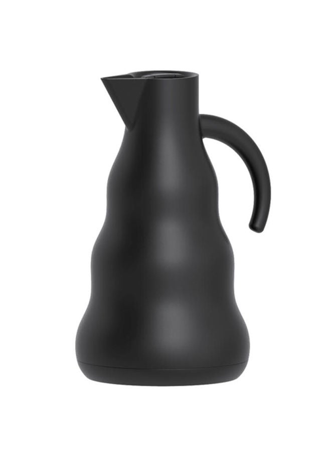 GAZELLA Plastic Tea/Coffee Flask 1 Liter Black, Borosilicate Glass Inside - Image 1