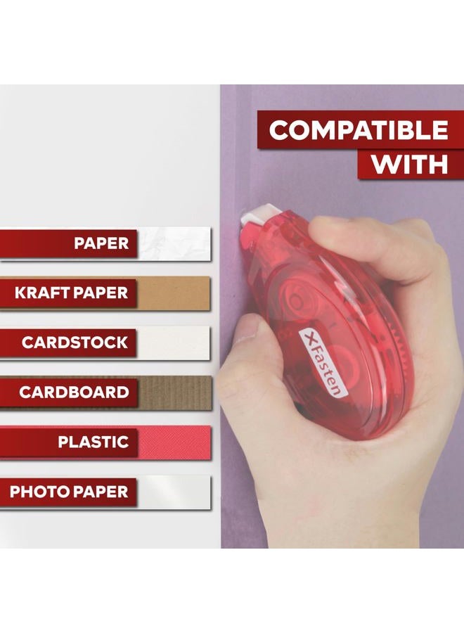 XFasten Double Sided Adhesive Scrapbook Runner Tape Roller, 0.3-inch by 360-Inch, 4-Pack, Permanent Adhesive Dots Roller Applicator, Acid-Free and Archival Safe Scrapbooking Tape - Image 5