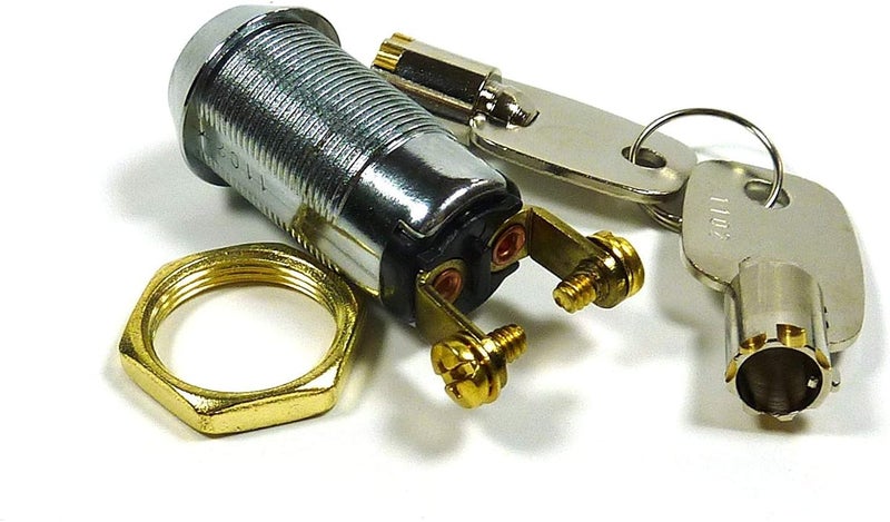 Philmore 5/8" On/Off Key Switch Lock SPST Key Removable On Or Off With 2 Keys and Nut; 30-10078 - Image 1