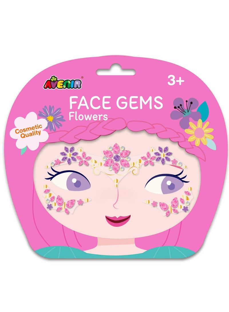 Avenir Face Gems - Flowers |Products designed for application on the face are made from skin-friendly materials to avoid | designed for children aged 3+ - Image 1