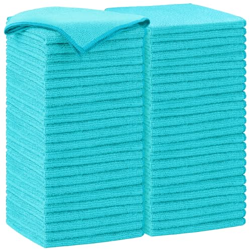 AIDEA Microfiber Cleaning Cloth50PK Soft Microfiber Towels for Cars Absorbent Cleaning Rags LintFree StreakFree Wash Cloths for House Kitchen Window12inx12in Blue - Image 1