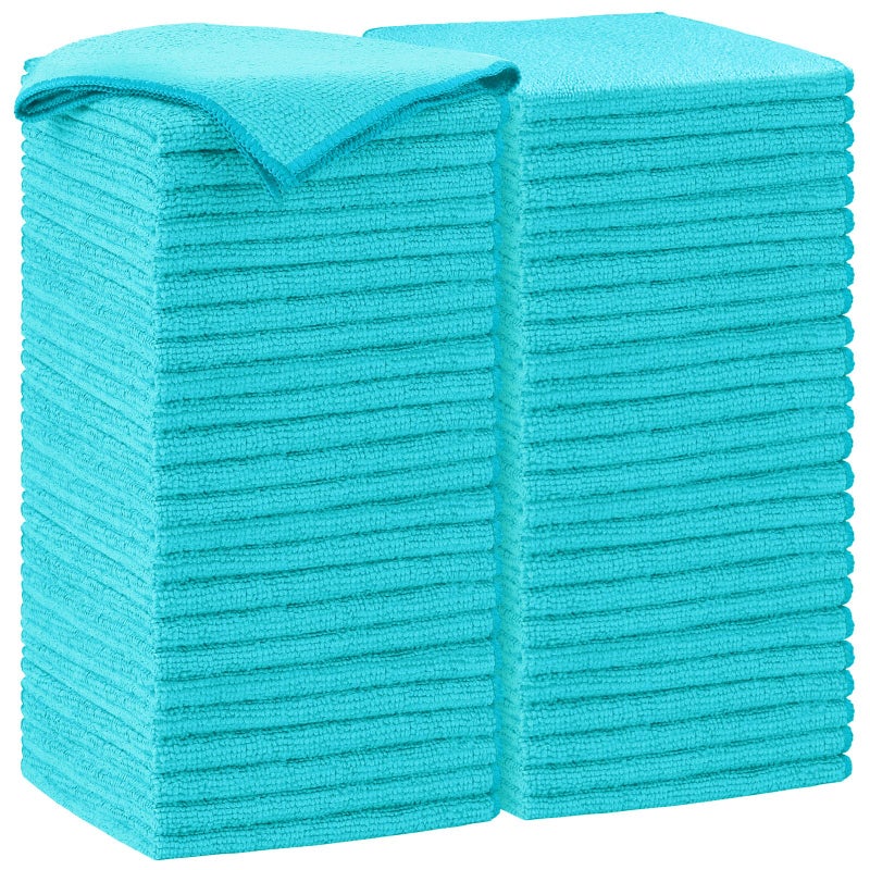 AIDEA Microfiber Cleaning Cloth50PK Soft Microfiber Towels for Cars Absorbent Cleaning Rags LintFree StreakFree Wash Cloths for House Kitchen Window12inx12in Blue - Image 2