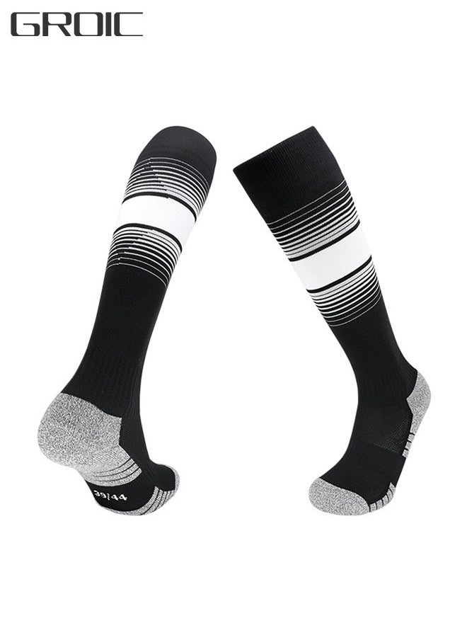 GROIC Soccer Socks, Sport Knee High Socks Calf Compression Anti-Slip Cushion Athletic Socks for Mens and Women Running&Training Football Sock  - Image 1