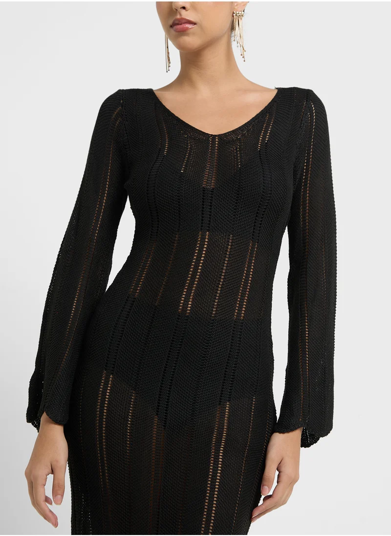 Ginger Knitted Long Sleeves Bodycon Dress