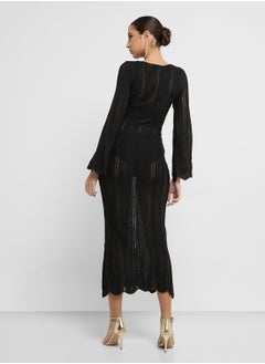 Ginger Knitted Long Sleeves Bodycon Dress  - Image 2