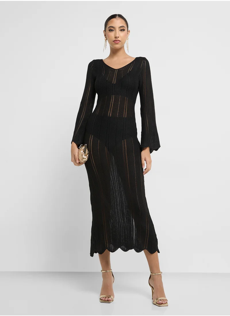 Ginger Knitted Long Sleeves Bodycon Dress