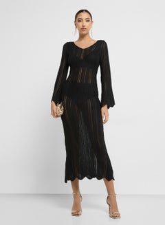 Ginger Knitted Long Sleeves Bodycon Dress  - Image 4